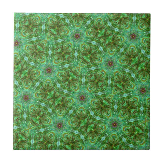 Arte Geométrica Moderna Verde Pavão (Frente)