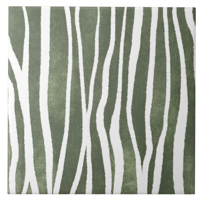 Arte Geométrica Pintada em Verde Oliva Sage 07 (Frente)