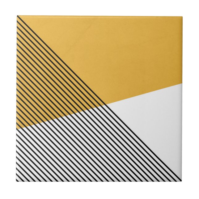 Arte geométrica simples, branca e amarela (Frente)