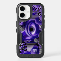 Arte Geométrico Abstrato Moderno Preto Branco Roxo