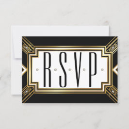 Arte Glamourous Deco Casamento Geométrico RSVP