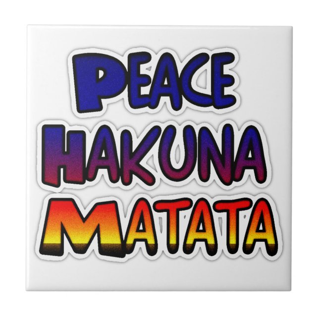 Arte Gradiente da Paz de Hakuna Matata (Frente)