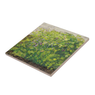 Arte Gráfica de Pintura em Aquarela de Arbusto Flo