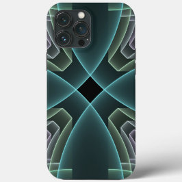 Arte Gráfica Geométrica Fractal Teal Moderna
