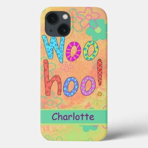 Arte Gráfica Laranja Personalizada do Nome Woo