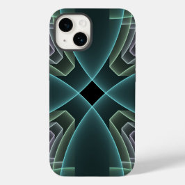 Arte Gráfico Geométrico Fractal Azul Moderno