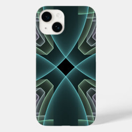 Arte Gráfico Geométrico Fractal Verde Teal Moderno