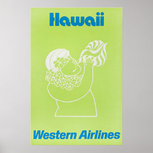 Arte Havaiano Havaí Impressão Cartaz de Viagem Oci