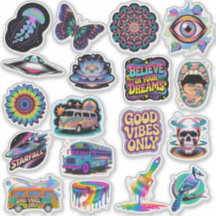 Arte Hippie Alucinante Adesivo de Vinil Personaliz