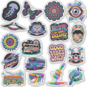 Arte Hippie Alucinante Adesivo de Vinil Personaliz