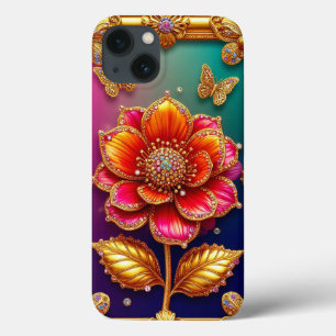 Arte Intrincada de Flor Dourada