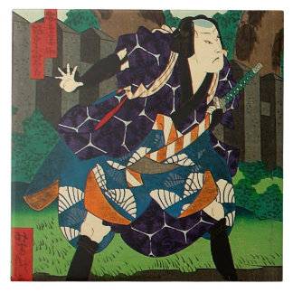 Arte japonesa - um samurai que veste o quimono