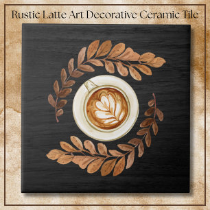 Arte Latte Aquarela Negra Rústica Decorativa
