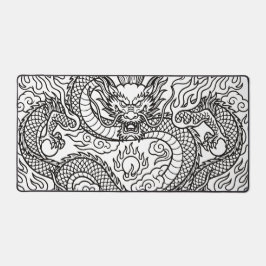 Arte Linear de Dragão Japonês para Design de Mouse