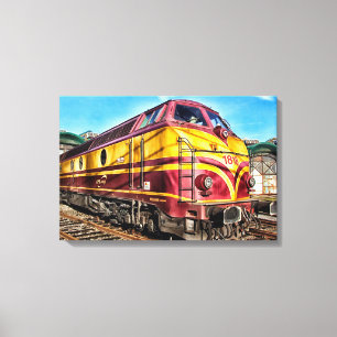 Arte locomotiva das canvas do chá do trem do moto