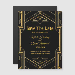 Arte MAGNÉTICA Deco Gatsby SaveThe Date Card
