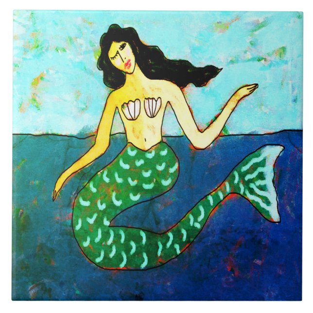 Arte Mermaid Abstrato original (Frente)