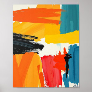Arte Minimalista de Linha Abstrata em Impressão