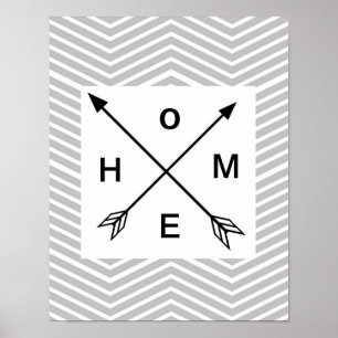 Arte minimalista do poster Home cinzento da arte