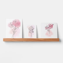 arte minimalista, impressão floral, desenho de lin