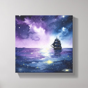 Arte Mística de Parede de Canvas - Velejando atrav