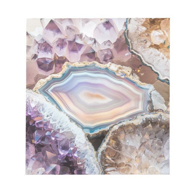 Arte Moderna de Cristal Geodo | Bloco de Notas com (Frente)
