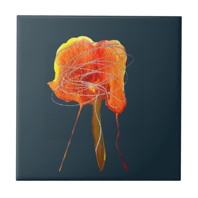 Arte moderna de flor floral abstrato (Frente)