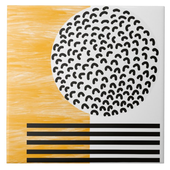 Arte Moderna de Meio século Laranja e Preto  (Frente)