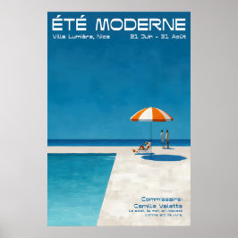 Arte Moderna de Verão à Beira da Piscina Impressão