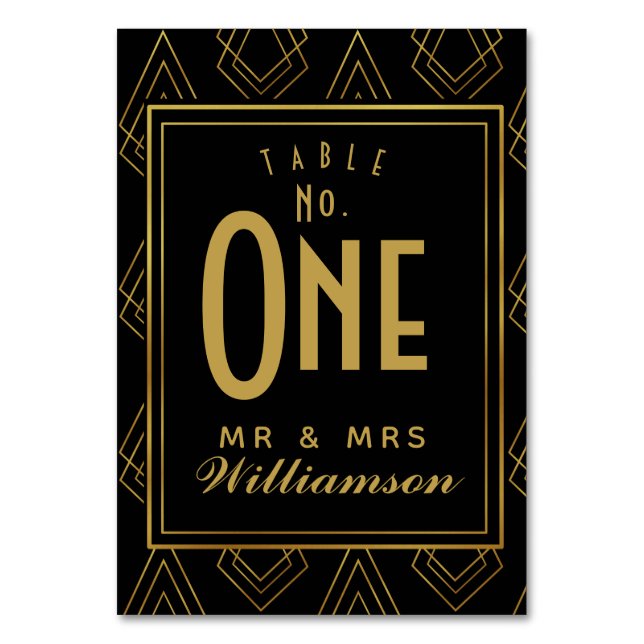 Arte moderna decoTable Número da tabela do cartão  (Frente)