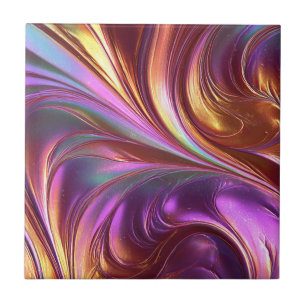 Arte Moderna Redemoinho Abstrato Vibrante Roxo Dou