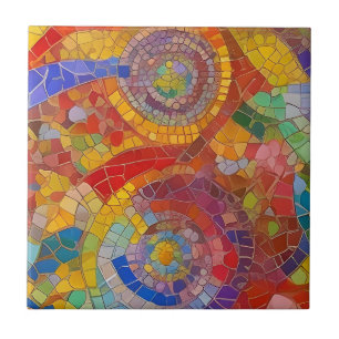 Arte Mosaica Colorida do Arco-Íris Vibrante