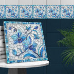 Arte Mosaica da Flor Orquídea Azul<br><div class="desc">Arte Mosaica da Flor Orquídea Azul</div>