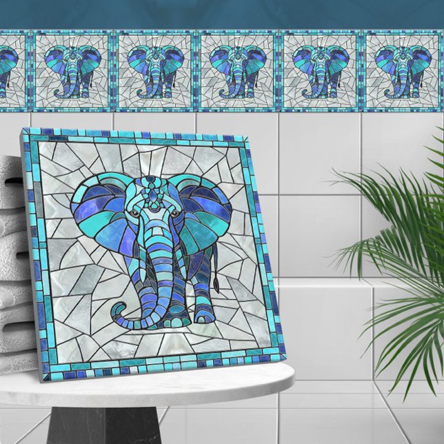Arte mosaica de Elefante Azul (Criador carregado)
