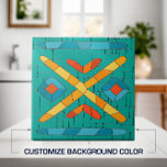 Arte Mosaica Tribal Colorida<br><div class="desc">Arte Mosaica Tribal Colorida Personalize a cor de fundo para ajustado da sua decoração.</div>
