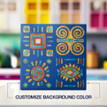Arte Mosaica Tribal Colorida<br><div class="desc">Arte Mosaica Tribal Colorida Personalize a cor de fundo para ajustado da sua decoração.</div>