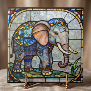 Arte Mosaico de Vidro Falso Elefante Art Nouveau