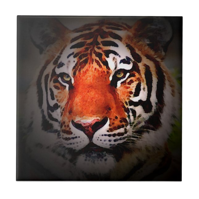 Arte Motivacional de Rosto de Tigre (Frente)