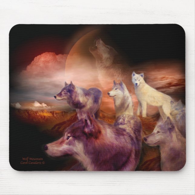 Arte Mousepad da montanha do lobo (Frente)