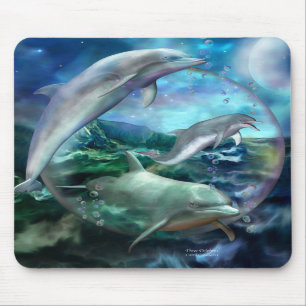 Arte Mousepad de três golfinhos