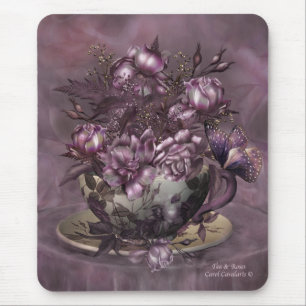 Arte Mousepad do chá & dos rosas