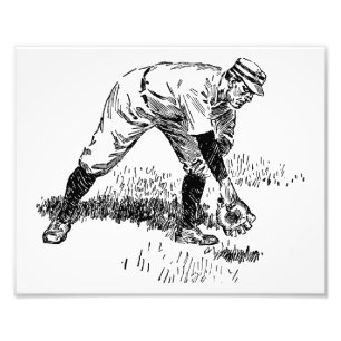 Arte Muito Legal de Beisebol Vintage em Foto Impre