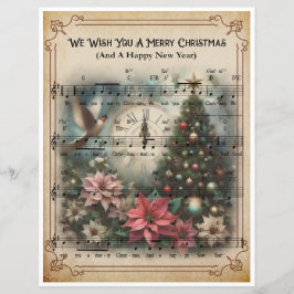 Arte Musical Em Papel - Desejamos-Lhe Um Feliz Nat