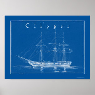 Arte náutica do poster do navio de tosquiadeira