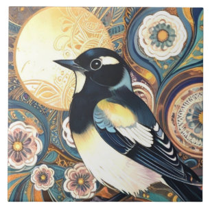 Arte Negra e Branca Deco Nouveau Flor