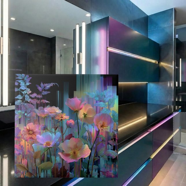 Arte néon de flores lindas (Criador carregado)