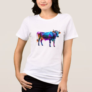 Arte neonatal Colorida - Vaca brilhante Vibrante