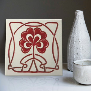 Arte Nouveau Flor de Corações Decoração Vintage We