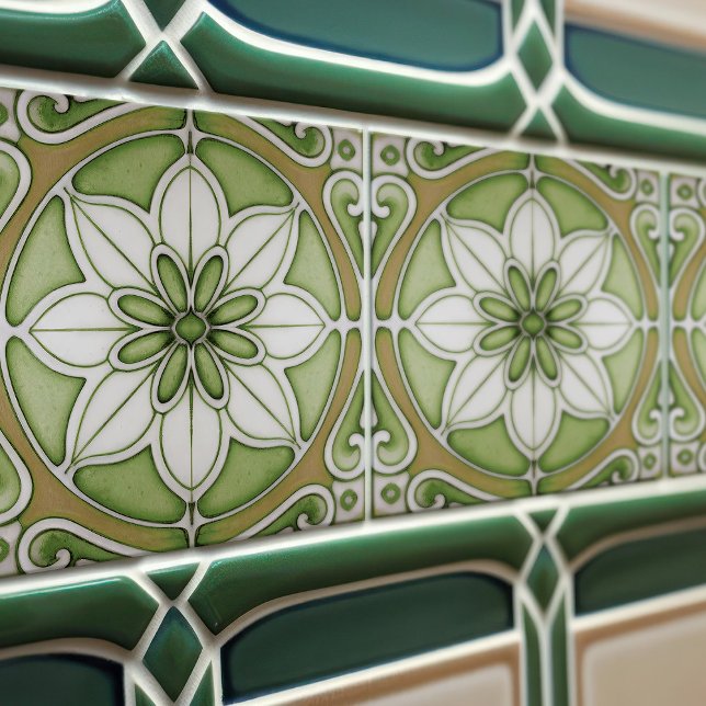 Arte Nouveau Nouveau Backsplash do Decor Floral Ve (Criador carregado)