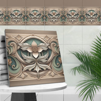 Arte Nouveau Ornamento da fronteira Floral